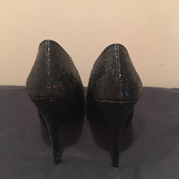 Black Sequinned Heels - Picture 3 of 4